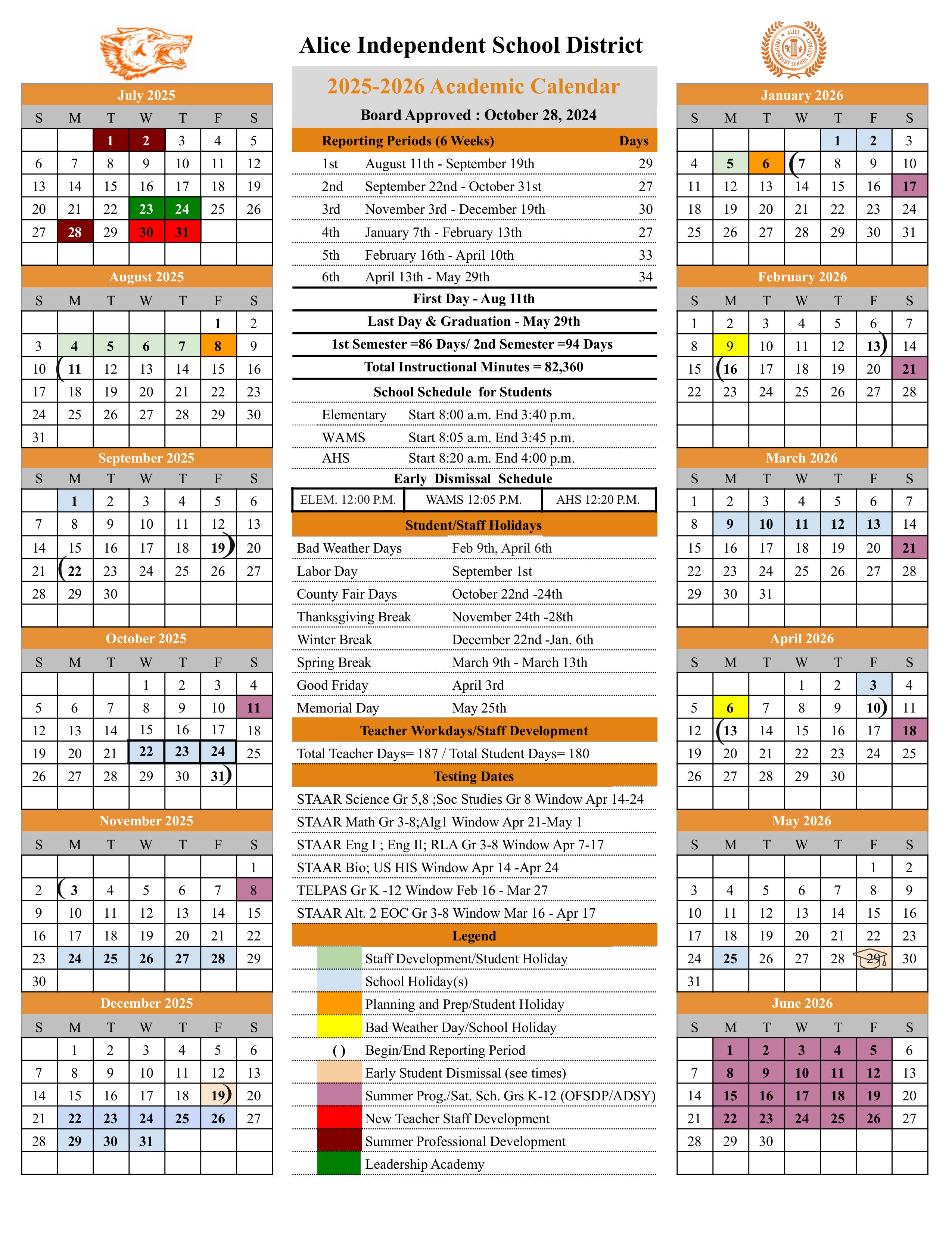 2025-2026 Academic Calendar